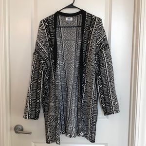 Oversized Aztec print cozy cardigan